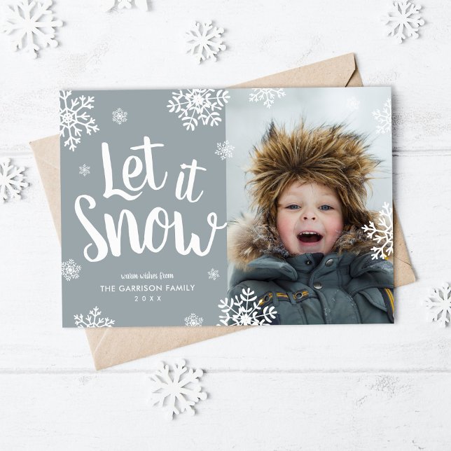 Let It Snow | Magnetic Holiday Photo Card (Creator Uploaded)