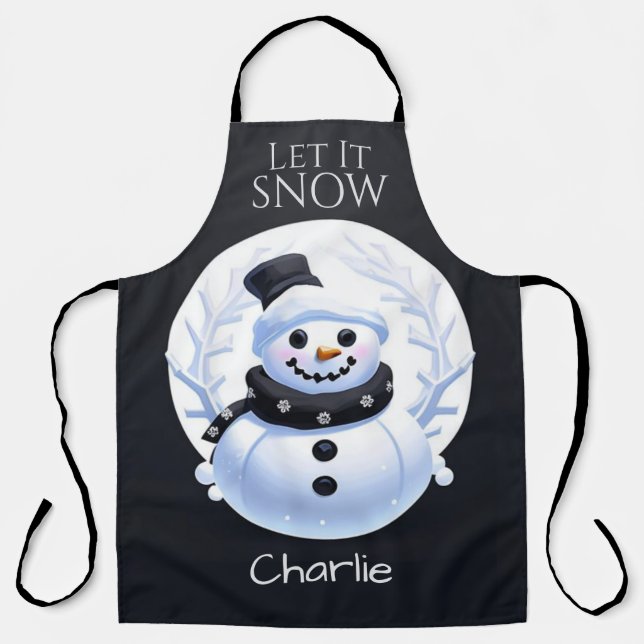 Let it Snow Man/Snowy/All-Over Print Apron (Front)