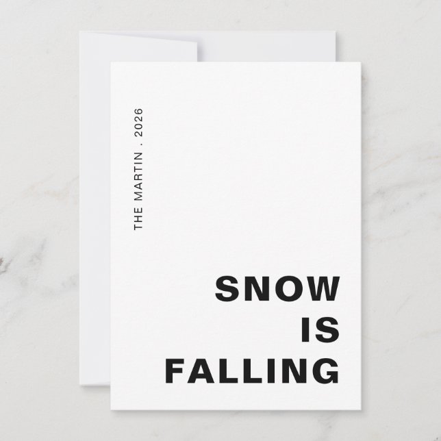 Let It Snow Minimalist Clean Holiday Greeting Card (Front)