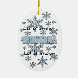 Let it Snow Montana Christmas Ornament