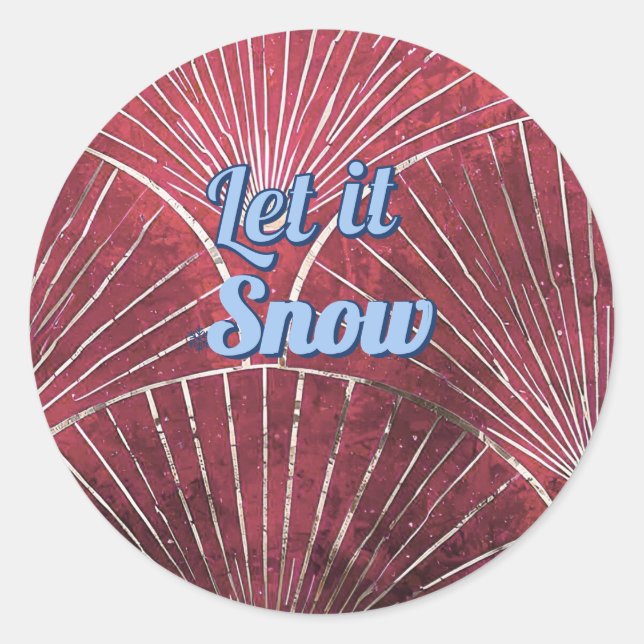 Let it snow mug classic round sticker (Front)