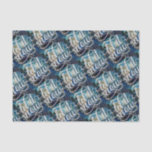 Let it snow night sky art repeat tissue paper<br><div class="desc">"Let it snow" midnight blue sky of stars original art,  repeat pattern. Non traditional Christmas wrap,  tissue. General holiday  design. Quality custom tissue paper. Thanks for Supporting small biz artists.</div>