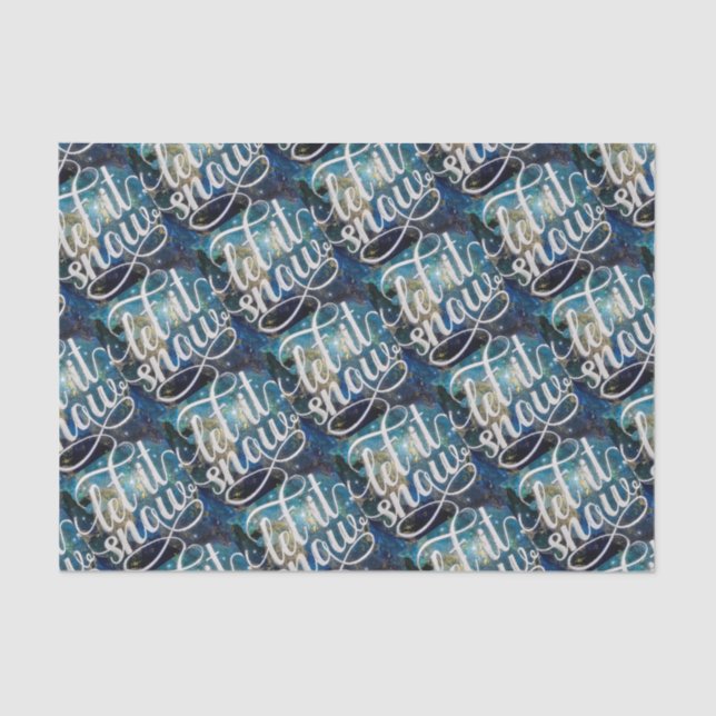 Let it snow night sky art repeat tissue paper (Front)