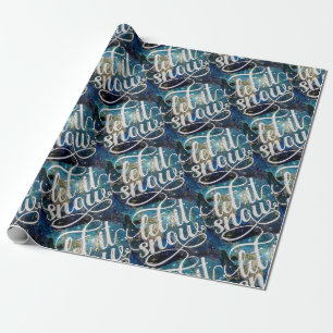 Let it snow night sky art wrapping paper
