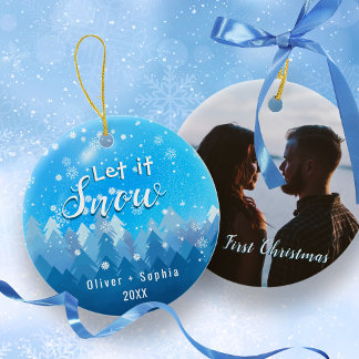 Let it Snow Our 1st Christmas Blue Ornament