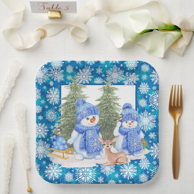 Let It Snow Paper Plate (Wedding)