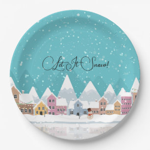 Let It Snow Paper Plate
