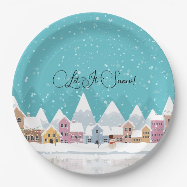 Let It Snow Paper Plate (Front)