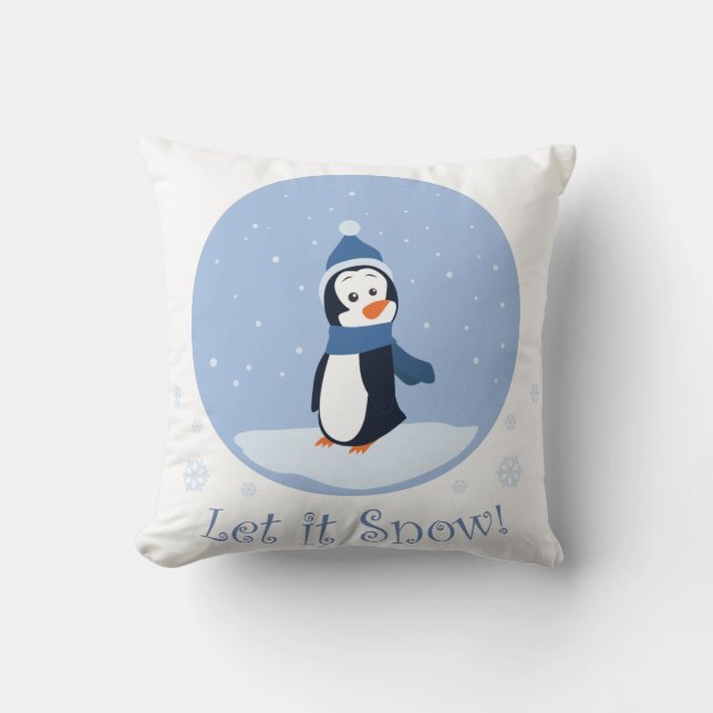 Let It Snow! (Penguin) Cushion (Front)