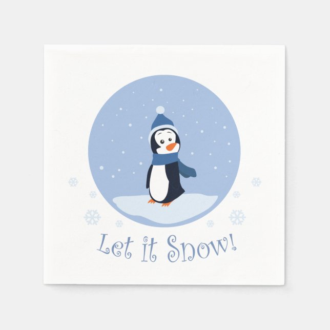 Let It Snow! (Penguin) Napkin (Front)