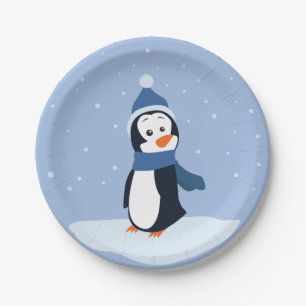 Let It Snow! (Penguin) Paper Plate