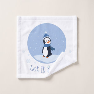 Let It Snow! (Penguin) Wash Cloth
