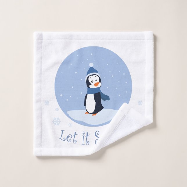 Let It Snow! (Penguin) Wash Cloth (Wash Cloth)
