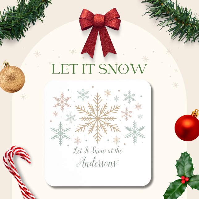 Let It Snow Personalised Christmas Coaster (Creator Uploaded)