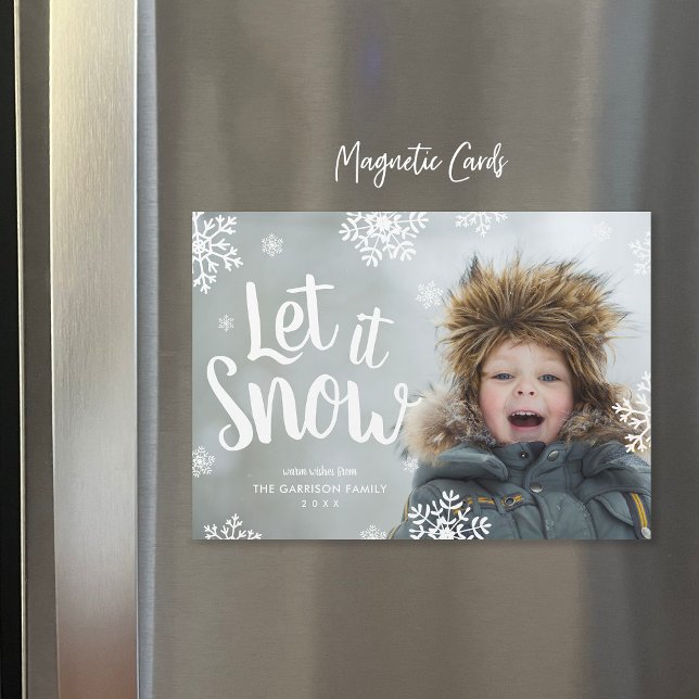 Let It Snow | Photo Overlay Magnetic Holiday Card (Creator Uploaded)