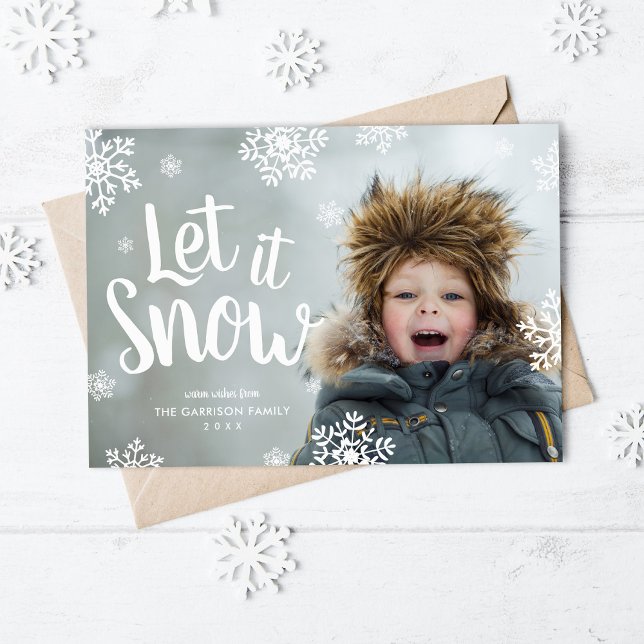 Let It Snow | Photo Overlay Magnetic Holiday Card (Creator Uploaded)