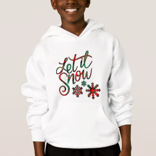 Let It Snow Plaid Boy's Hoodie