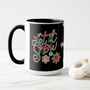 Let It Snow Plaid Christmas Mug