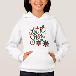 Let It Snow Plaid Girl's Hoodie