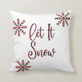 Let It Snow Plaid Pillow