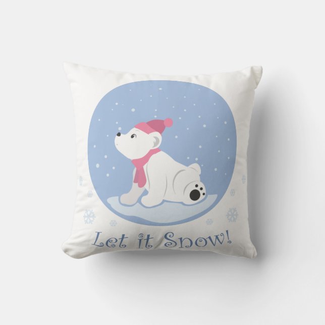 Let It Snow! (Polar Bear Cub) Cushion (Front)