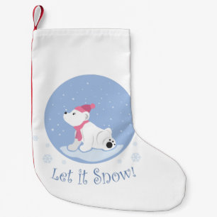 Let It Snow! (Polar Bear Cub) Small Christmas Stocking