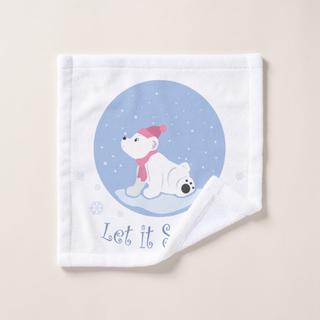Let It Snow! (Polar Bear Cub) Wash Cloth (Wash Cloth)