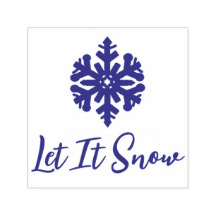 Let It Snow Purple Snowflake Self-inking Stamp