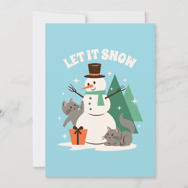 Let It Snow Purr-fect Holiday Card (Front)