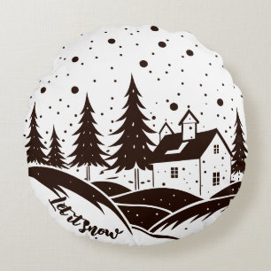 LET IT SNOW ROUND CUSHION