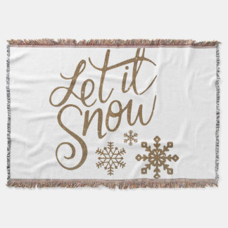 Let It Snow Sherpa Throw Blanket