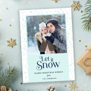 Let It Snow Simple Photo Christmas Holiday Card