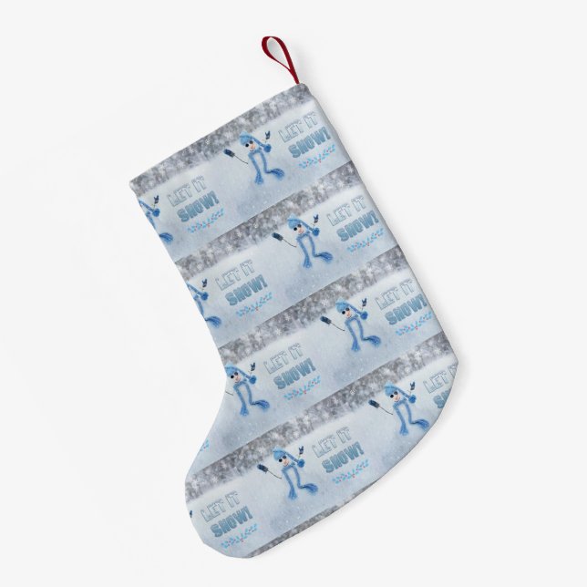 Let it Snow Small Christmas Stocking (Back (Hanging))