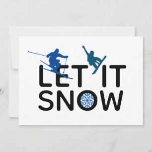 Let It Snow Snowboarder Skier Winter Sport Holiday