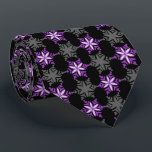 Let It Snow Snowflake Black & Purple Single-Sided Tie<br><div class="desc">Black with purple, and silver colorway.  Inspired by the vintage icon designs of the forties and fifties this quaint holiday tie features accented snowflakes dancing on a background of tonal snowflakes. These designs come in several colorways.</div>