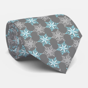 Let It Snow Snowflake Gray Two-Sided Tie