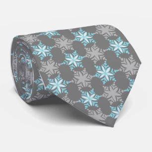 Let It Snow Snowflake Grey  Tie
