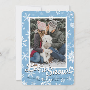 Let it Snow Snowflake Holiday Card with Photo