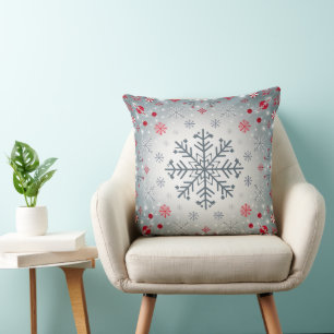 Let it snow Snowflake Pattern Cool Christmas Cushion