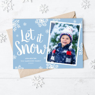 Let It Snow Snowflake Photo Overlay Holiday Card