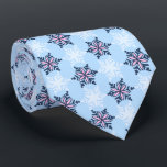 Let It Snow Snowflake Sky Blue Single-Sided Tie<br><div class="desc">Sky blue with navy & pink colorway.  Inspired by the vintage icon designs of the forties and fifties this quaint holiday tie features accented snowflakes dancing on a background of tonal snowflakes. These designs come in several colorways.</div>