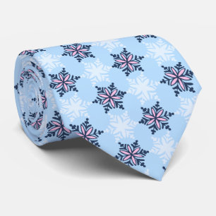 Let It Snow Snowflake Sky Blue Single-Sided Tie