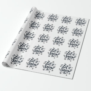 Let it Snow Snowflake Winter Season Chrstmas Wrapping Paper