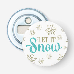 Let It Snow Snowflakes Bottle Opener
