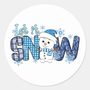 Let It Snow Snowflakes Stickers