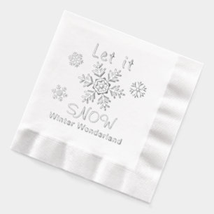 Let it Snow Snowflakes Winter Wonderland Foil Napkins