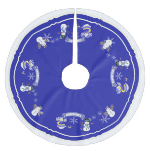 Let it Snow Snowman Christmas Winter Holiday Tree Brushed Polyester Tree Skirt