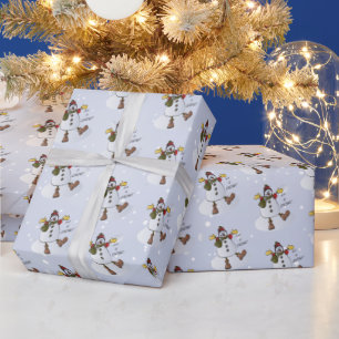 Let it Snow Snowman   Christmas Wrapping Paper