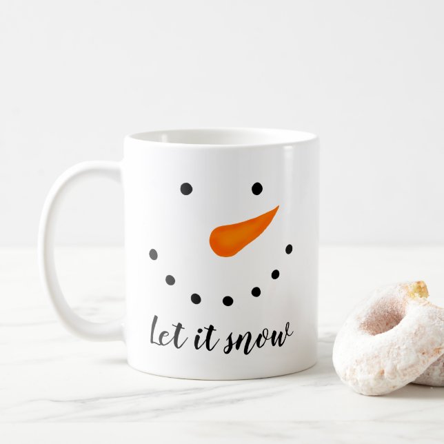 Let It Snow Snowman Coffee Mug (With Donut)