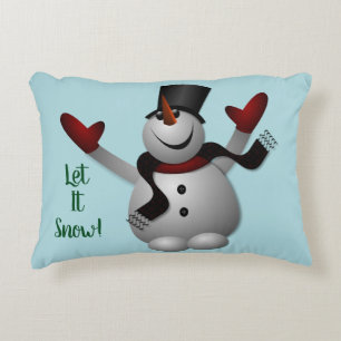 Let It Snow Snowman Decorative Cushion